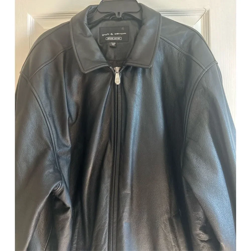 Croft & Barrow Men’s Leather Bomber Jacket Size XLT
